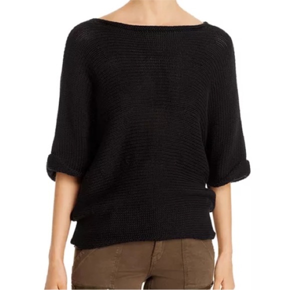 Tommy Bahama Elegant Black Knit Poncho - Picture 5 of 12